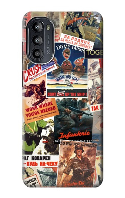 W3905 Vintage Army Poster Funda Carcasa Case y Caso Del Tirón Funda para Motorola Moto G52, G82 5G