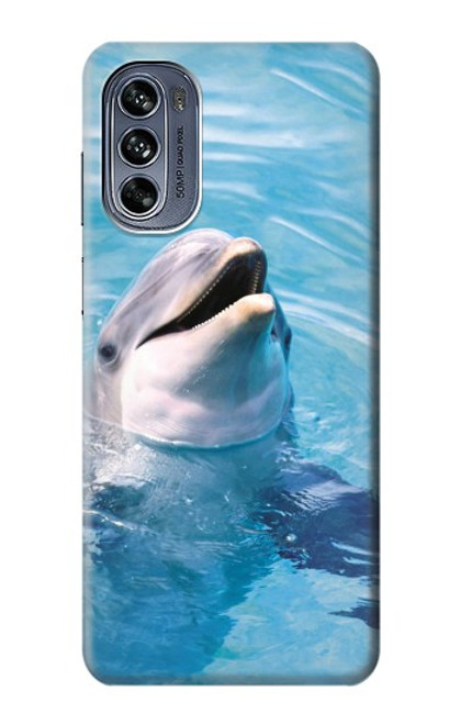 W1291 Dolphin Funda Carcasa Case y Caso Del Tirón Funda para Motorola Moto G62 5G