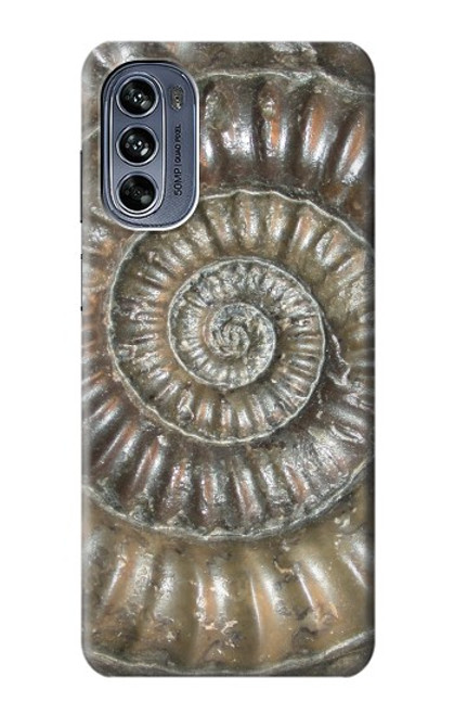 W1788 Ammonite Fossil Funda Carcasa Case y Caso Del Tirón Funda para Motorola Moto G62 5G