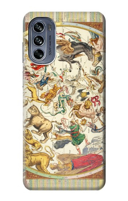 W3145 Antique Constellation Star Sky Map Funda Carcasa Case y Caso Del Tirón Funda para Motorola Moto G62 5G