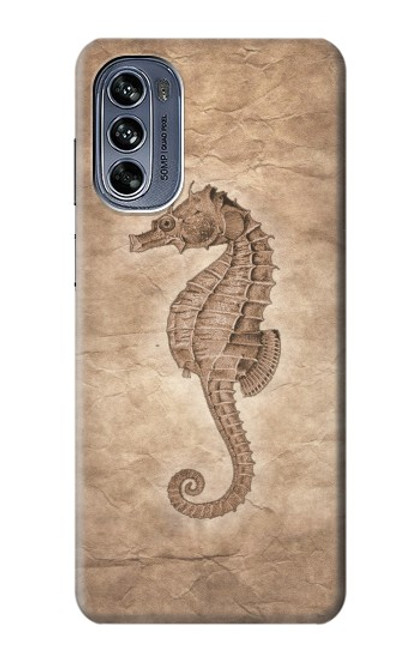 W3214 Seahorse Skeleton Fossil Funda Carcasa Case y Caso Del Tirón Funda para Motorola Moto G62 5G