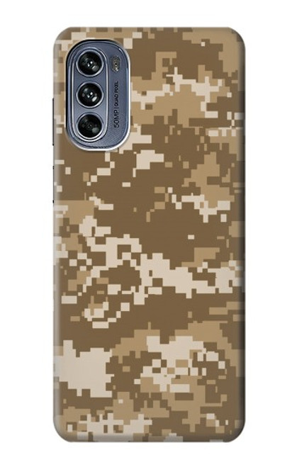 W3294 Army Desert Tan Coyote Camo Camouflage Funda Carcasa Case y Caso Del Tirón Funda para Motorola Moto G62 5G