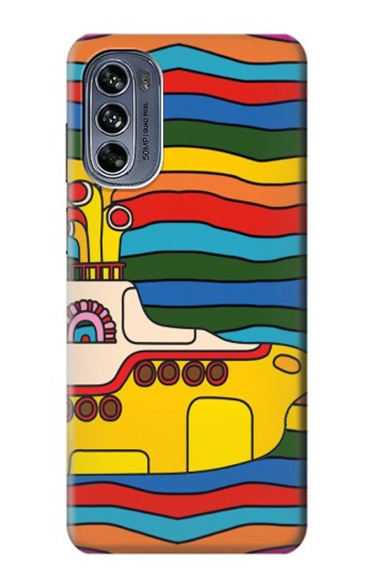 W3599 Hippie Submarine Funda Carcasa Case y Caso Del Tirón Funda para Motorola Moto G62 5G