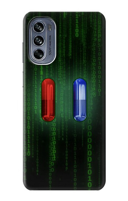 W3816 Red Pill Blue Pill Capsule Funda Carcasa Case y Caso Del Tirón Funda para Motorola Moto G62 5G