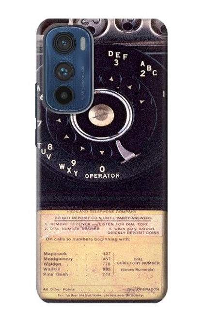 W0086 Payphone Vintage Funda Carcasa Case y Caso Del Tirón Funda para Motorola Edge 30