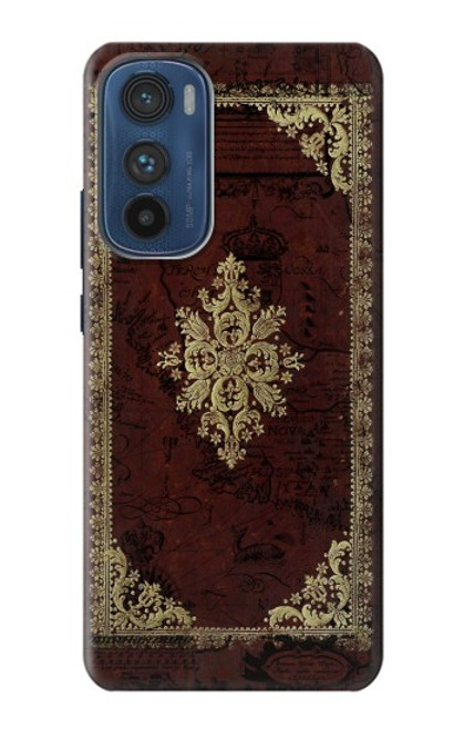 W3014 Vintage Map Book Cover Funda Carcasa Case y Caso Del Tirón Funda para Motorola Edge 30