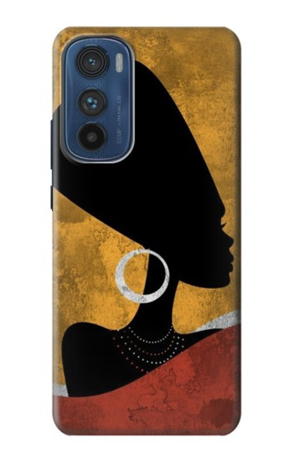 W3453 African Queen Nefertiti Silhouette Funda Carcasa Case y Caso Del Tirón Funda para Motorola Edge 30