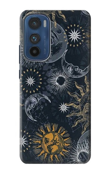 W3702 Moon and Sun Funda Carcasa Case y Caso Del Tirón Funda para Motorola Edge 30