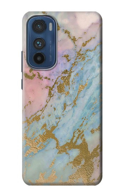 W3717 Rose Gold Blue Pastel Marble Graphic Printed Funda Carcasa Case y Caso Del Tirón Funda para Motorola Edge 30