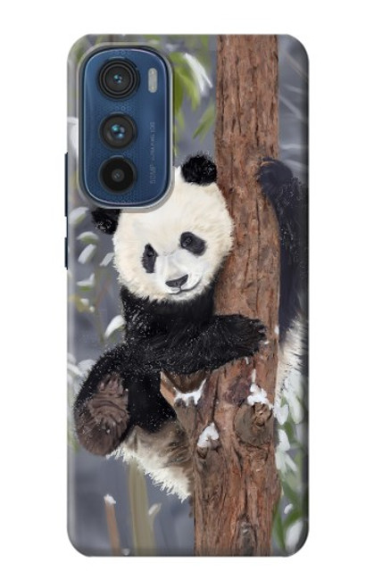 W3793 Cute Baby Panda Snow Painting Funda Carcasa Case y Caso Del Tirón Funda para Motorola Edge 30