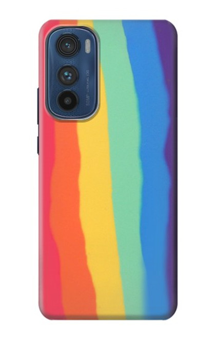 W3799 Cute Vertical Watercolor Rainbow Funda Carcasa Case y Caso Del Tirón Funda para Motorola Edge 30