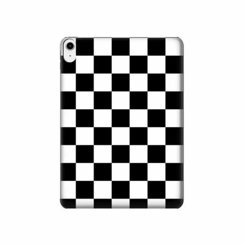 W1611 Black and White Check Chess Board Funda Carcasa Case para iPad 10.9 (2022)