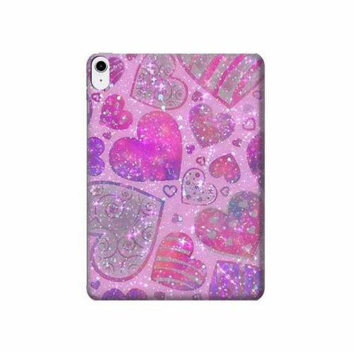 W3710 Pink Love Heart Funda Carcasa Case para iPad 10.9 (2022)