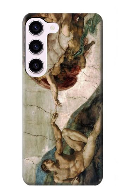 W0179 Michelangelo Creation of Adam Funda Carcasa Case y Caso Del Tirón Funda para Samsung Galaxy S23