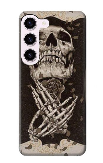 W1676 Skull Rose Funda Carcasa Case y Caso Del Tirón Funda para Samsung Galaxy S23