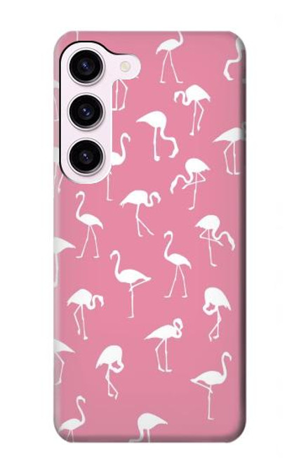 W2858 Pink Flamingo Pattern Funda Carcasa Case y Caso Del Tirón Funda para Samsung Galaxy S23