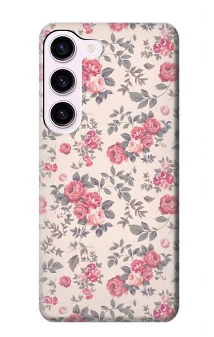 W3095 Vintage Rose Pattern Funda Carcasa Case y Caso Del Tirón Funda para Samsung Galaxy S23