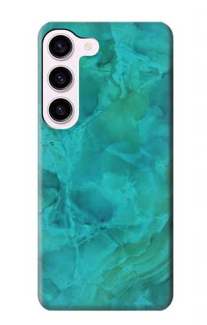 W3147 Aqua Marble Stone Funda Carcasa Case y Caso Del Tirón Funda para Samsung Galaxy S23