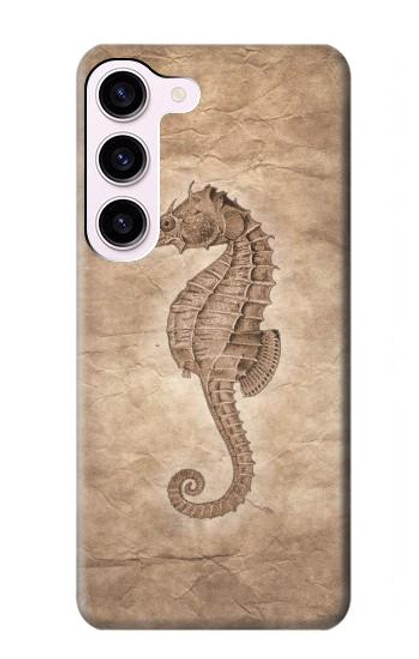 W3214 Seahorse Skeleton Fossil Funda Carcasa Case y Caso Del Tirón Funda para Samsung Galaxy S23