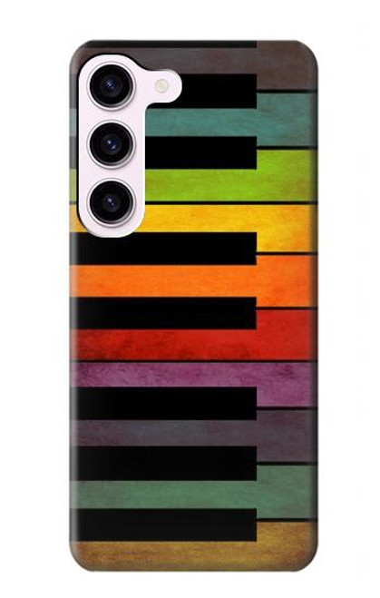 W3451 Colorful Piano Funda Carcasa Case y Caso Del Tirón Funda para Samsung Galaxy S23