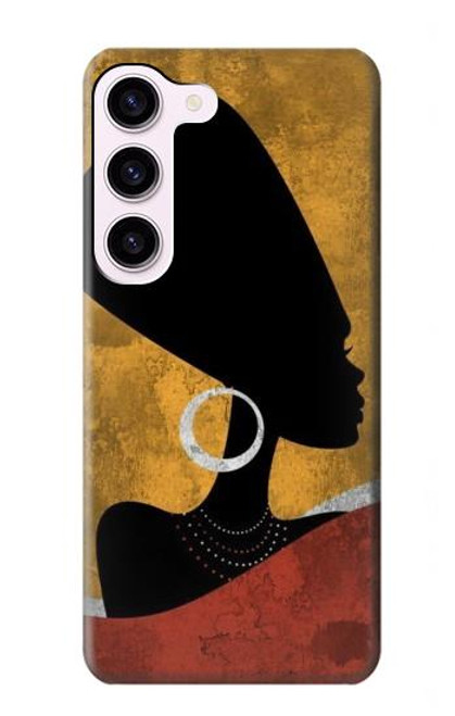 W3453 African Queen Nefertiti Silhouette Funda Carcasa Case y Caso Del Tirón Funda para Samsung Galaxy S23