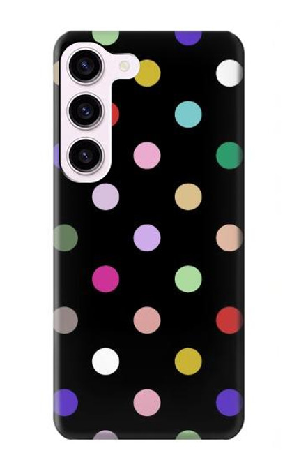 W3532 Colorful Polka Dot Funda Carcasa Case y Caso Del Tirón Funda para Samsung Galaxy S23