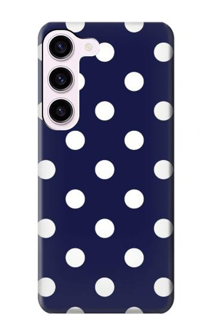 W3533 Blue Polka Dot Funda Carcasa Case y Caso Del Tirón Funda para Samsung Galaxy S23