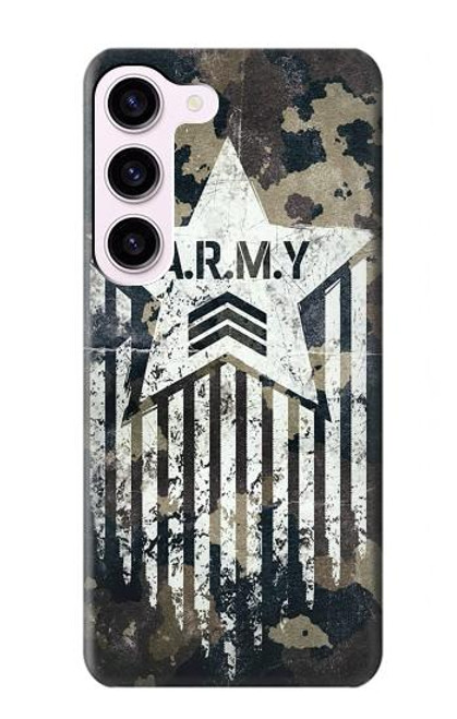 W3666 Army Camo Camouflage Funda Carcasa Case y Caso Del Tirón Funda para Samsung Galaxy S23