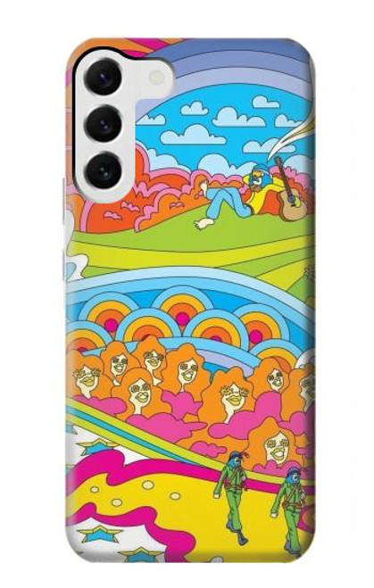 W3407 Hippie Art Funda Carcasa Case y Caso Del Tirón Funda para Samsung Galaxy S23 Plus