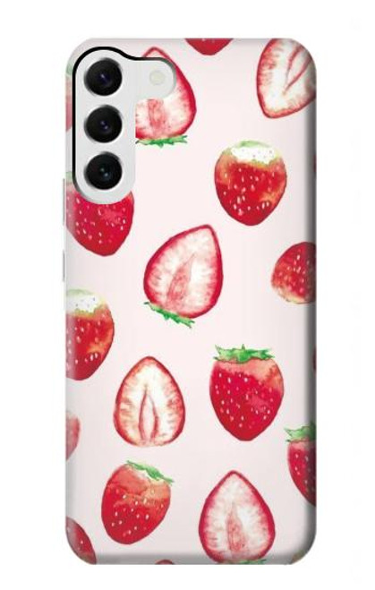 W3481 Strawberry Funda Carcasa Case y Caso Del Tirón Funda para Samsung Galaxy S23 Plus