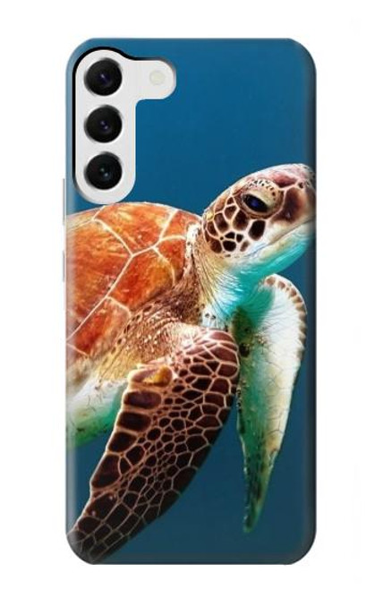 W3497 Green Sea Turtle Funda Carcasa Case y Caso Del Tirón Funda para Samsung Galaxy S23 Plus