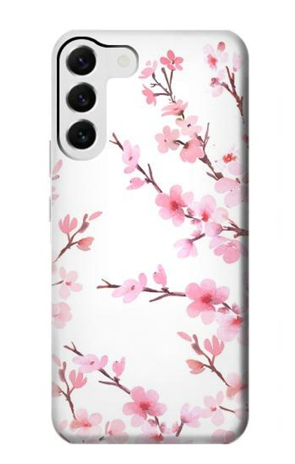 W3707 Pink Cherry Blossom Spring Flower Funda Carcasa Case y Caso Del Tirón Funda para Samsung Galaxy S23 Plus