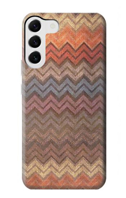 W3752 Zigzag Fabric Pattern Graphic Printed Funda Carcasa Case y Caso Del Tirón Funda para Samsung Galaxy S23 Plus