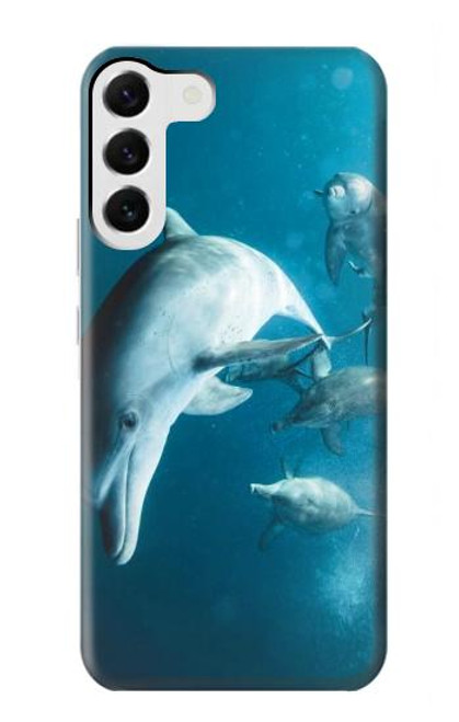 W3878 Dolphin Funda Carcasa Case y Caso Del Tirón Funda para Samsung Galaxy S23 Plus