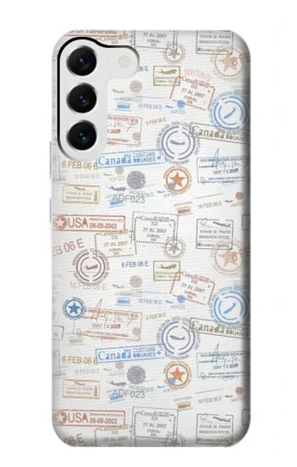 W3903 Travel Stamps Funda Carcasa Case y Caso Del Tirón Funda para Samsung Galaxy S23 Plus