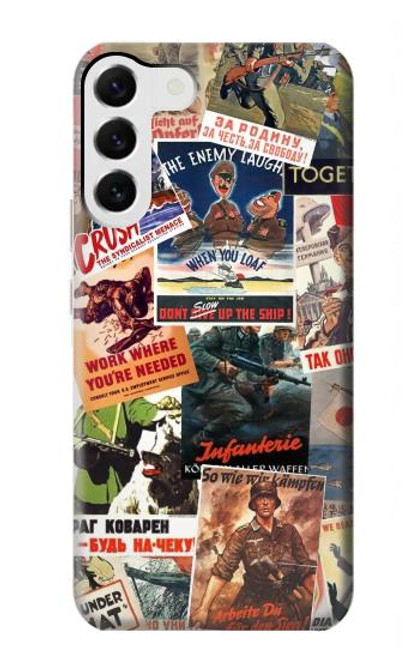 W3905 Vintage Army Poster Funda Carcasa Case y Caso Del Tirón Funda para Samsung Galaxy S23 Plus