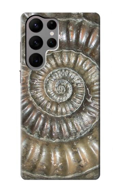 W1788 Ammonite Fossil Funda Carcasa Case y Caso Del Tirón Funda para Samsung Galaxy S23 Ultra