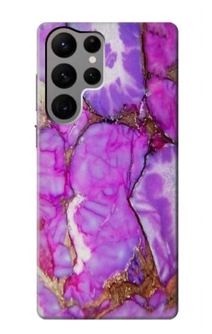 W2907 Purple Turquoise Stone Funda Carcasa Case y Caso Del Tirón Funda para Samsung Galaxy S23 Ultra