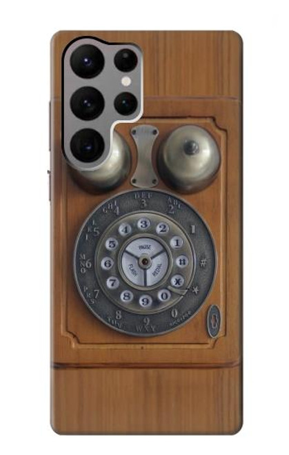 W3146 Antique Wall Retro Dial Phone Funda Carcasa Case y Caso Del Tirón Funda para Samsung Galaxy S23 Ultra