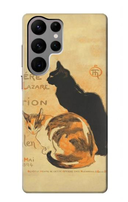 W3229 Vintage Cat Poster Funda Carcasa Case y Caso Del Tirón Funda para Samsung Galaxy S23 Ultra