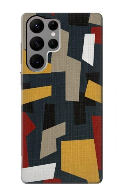 W3386 Abstract Fabric Texture Funda Carcasa Case y Caso Del Tirón Funda para Samsung Galaxy S23 Ultra