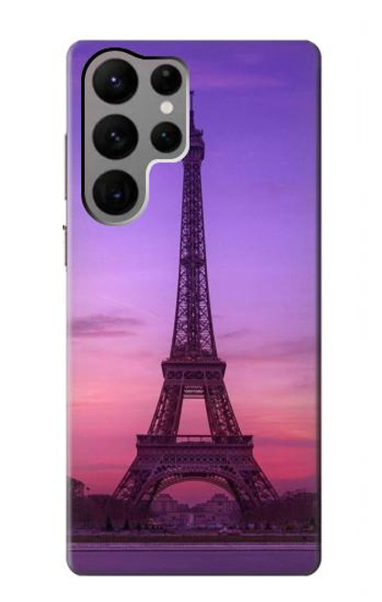 W3447 Eiffel Paris Sunset Funda Carcasa Case y Caso Del Tirón Funda para Samsung Galaxy S23 Ultra