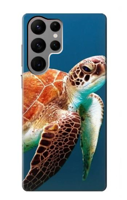 W3497 Green Sea Turtle Funda Carcasa Case y Caso Del Tirón Funda para Samsung Galaxy S23 Ultra