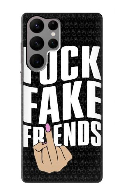 W3598 Middle Finger Fuck Fake Friend Funda Carcasa Case y Caso Del Tirón Funda para Samsung Galaxy S23 Ultra