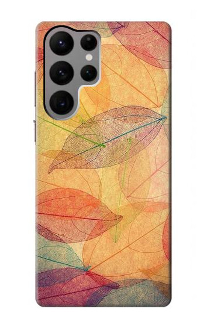 W3686 Fall Season Leaf Autumn Funda Carcasa Case y Caso Del Tirón Funda para Samsung Galaxy S23 Ultra