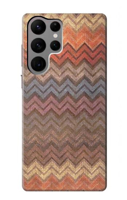 W3752 Zigzag Fabric Pattern Graphic Printed Funda Carcasa Case y Caso Del Tirón Funda para Samsung Galaxy S23 Ultra