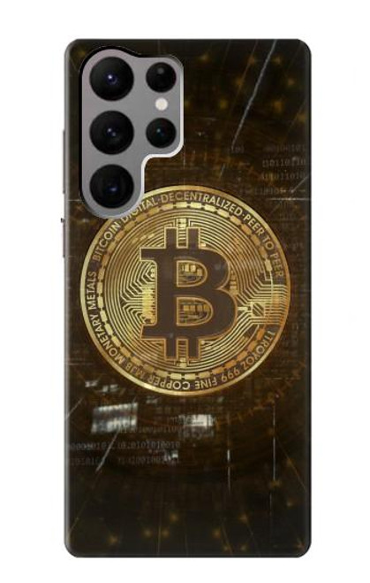 W3798 Cryptocurrency Bitcoin Funda Carcasa Case y Caso Del Tirón Funda para Samsung Galaxy S23 Ultra