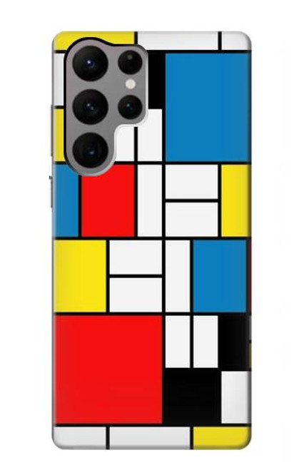 W3814 Piet Mondrian Line Art Composition Funda Carcasa Case y Caso Del Tirón Funda para Samsung Galaxy S23 Ultra