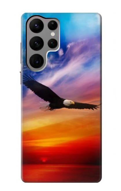 W3841 Bald Eagle Flying Colorful Sky Funda Carcasa Case y Caso Del Tirón Funda para Samsung Galaxy S23 Ultra