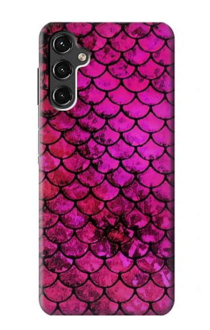 W3051 Pink Mermaid Fish Scale Funda Carcasa Case y Caso Del Tirón Funda para Samsung Galaxy A14 5G